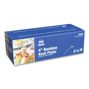AmerCareRoyal R803 4 in. Paper Knotted Bamboo Pick - Natural (1000/Carton)