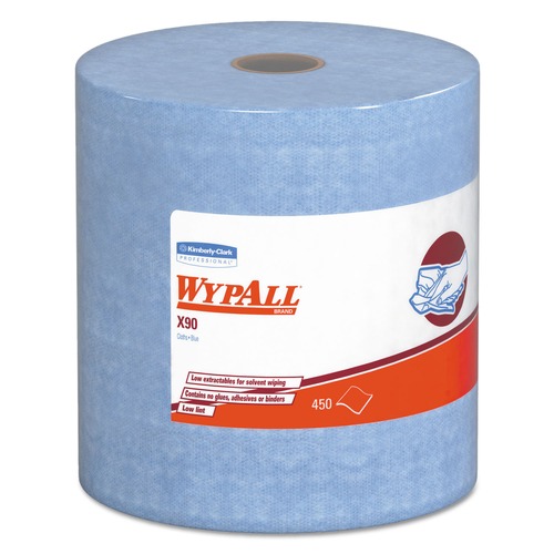 Office Jansan | WypAll KCC 12889 X90 2-Ply Jumbo Roll 11.1 in. x 13.4 in. Cloths - Denim Blue (1-Roll) image number 0