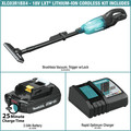Makita XLC03R1BX4 18V LXT Lithium-ion Compact Brushless Cordless Vacuum Kit, Trigger with Lock (2 Ah) image number 1