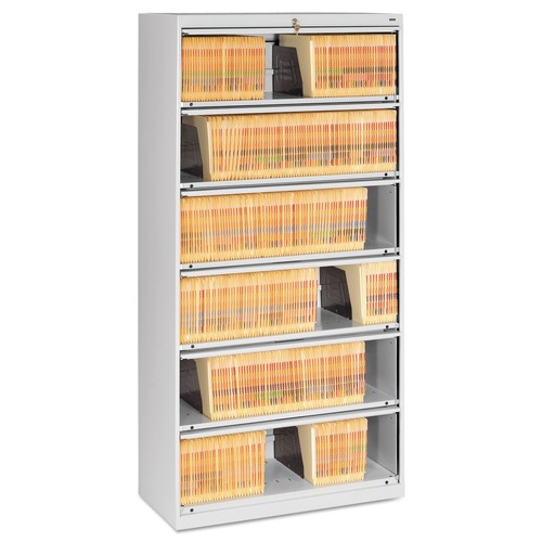 Office & Office Supplies | Tennsco FS361L-LGY 36 in. x 16.5 in. x 75.25 in. 6 Legal/Letter File Shelves Fixed Shelf Enclosed-Format Lateral File for End-Tab Folders - Light Gray image number 0
