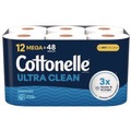 Toilet Paper | Cottonelle 55480 Ultra CleanCare 1-Ply Septic Safe Strong Bath Tissue Toilet Paper - White (4/Carton) image number 0