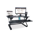 Cleaning & Janitorial Supplies | Victor VCTDCX760G 36 in. x 31.25 in. x 5.25 in. to 20 in. High Rise Height Adjustable Standing Desk with Keyboard Tray - Gray/Black image number 0