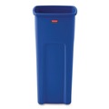Trash & Waste Bins | Rubbermaid Commercial FG356973BLUE 23 Gallon Plastic Recycled Untouchable Square Recycling Container - Blue image number 0