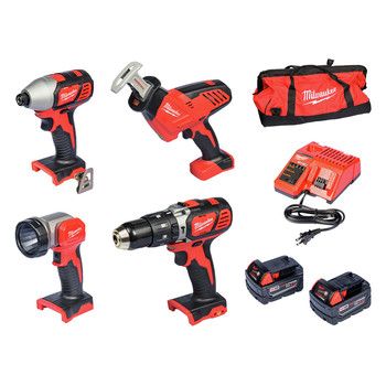 COMBO KITS | Milwaukee 2695-24 M18 18V Lithium-Ion 4-Tool Combo Kit