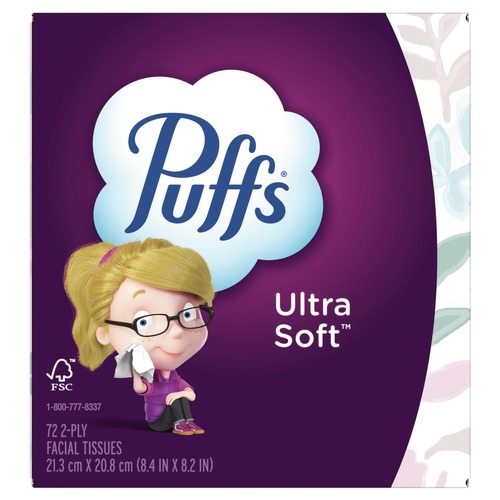 Cleaning & Janitorial Supplies | Puffs 80374519 Ultra Soft 2-Ply Facial Tissue - White (24/Carton) image number 0