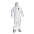 Bib Overalls | Ansell 48973 A45 Liquid and Particle Protection Surface Prep/Paint Coveralls - Large, White (25/Carton) image number 0