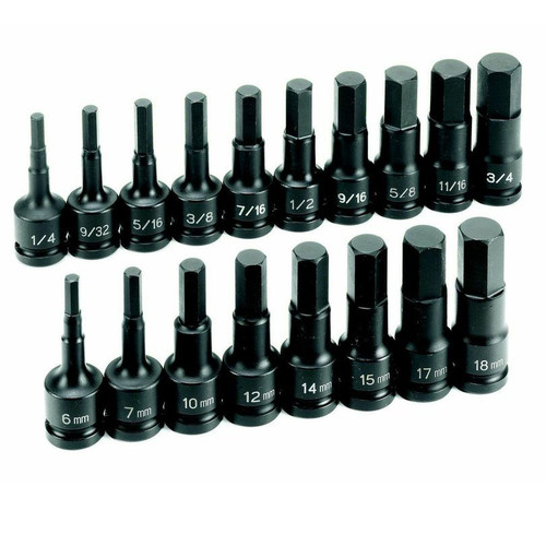 Socket Sets | Grey Pneumatic 1598HC 18-Piece 1/2 in. Drive SAE/Metric Standard Hex Driver Set image number 0