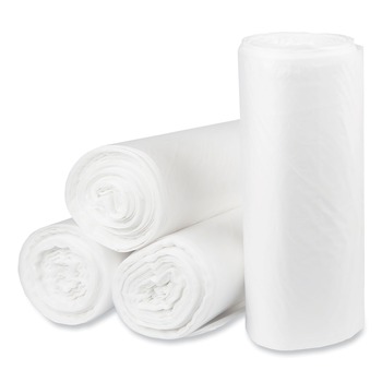 Pitt Plastics Eco Strong Plus 40 in. x 46 in. 14 mic 40 Gallon Can Liners - Natural (250/Carton)