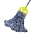 Mops | Rubbermaid Commercial FGD21306BL00 Super Stitch Blend Cotton/Synthetic Mop Head - Large, Blue (6/Carton) image number 2