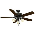 Ceiling Fans | Casablanca 54007 54 in. Ainsworth Gallery 3 Light Basque Black Ceiling Fan with Light image number 0