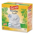 Bulk Savings Pricing 3 | Glad 78900 OdorShield 24 in. x 27.38 in. 13 Gallon Tall Kitchen Drawstring Bags - White/Gain Original Scent (80/Box) image number 2