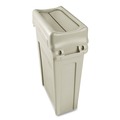Trash Cans | Rubbermaid Commercial FG267360BEIG Slim Jim 11.38 in. x 20.5 in. x 5 in. Swing Lid - Beige image number 3