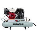 Portable Air Compressors | Hitachi EC2610E Portable 8 Gal. Gas Powered Wheelbarrow Air Compressor image number 2
