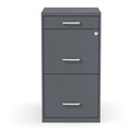 Office Filing Cabinets & Shelves | Alera 2806768 14 in. x 18 in. x 26.9 in. Soho 3-Drawer Vertical Letter File Cabinet - Charcoal image number 1