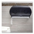 Cleaning & Janitorial Supplies | San Jamar R4000TBK 9 in. Roll 19 in. x 5.25 in. x 12 in. Twin Jumbo Classic Tissue Dispenser - Transparent Black Pearl image number 6