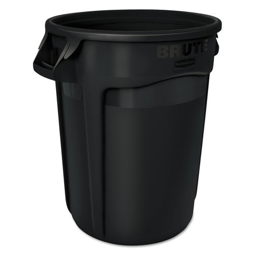 Trash Cans | Rubbermaid 1867531 6-Piece/Carton Round Brute Executive Series 32-Gallon Plastic Containers - Black image number 0