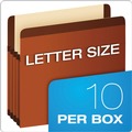 Office Jansan | Pendaflex 085343 3.5 in. Expansion Letter Size Premium Reinforced Expanding File Pockets - Red Fiber (10/Box) image number 1