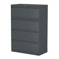  | Alera 25495 36 in. x 18.63 in. x 52.5 in. 4-Drawer Lateral File - Charcoal image number 2
