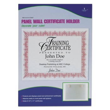Advantus 11 in. x 8.5 in. Fabric Panel Mount Panel Wall Acrylic Frame - Clear