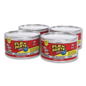 Flex Seal Products 1 lb Flex Paste Super Thick Rubberized Paste - Dries Clear (4/Carton)