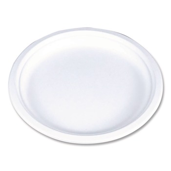 SCT ChampWare Molded Fiber Tableware, Molded Fiber Plate, 9-in dia, White, 125 Plates/Sleeve, 4 Sleeves/Carton