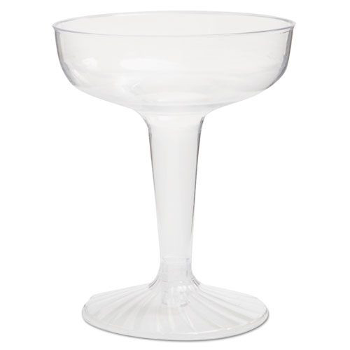 WNA WNA SW4 Comet Two-Piece Construction 4 oz. Plastic Champagne Glasses - Clear (25/Pack 20 Packs/Carton) image number 0