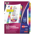 Office Jansan | Avery 11125 Ready Index 11 in. x 8.5 in. 26-Tab A to Z Customizable TOC Multicolor Tab Dividers - White/Traditional Color Tabs (1-Set) image number 0