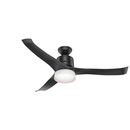 Ceiling Fans | Hunter 59375 WiFi Enabled HomeKit Compatible 54 in. Symphony Matte Black Ceiling Fan with Light with Integrated Control System - Handheld image number 0