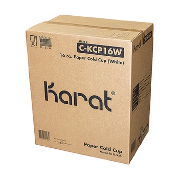 Karat 16 oz. Double Poly Paper Cold Cups - White (1000/Carton)