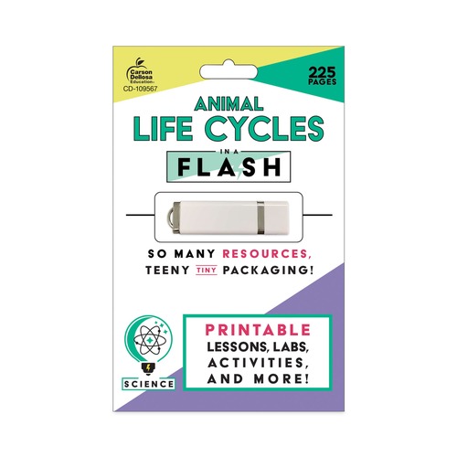 Office Electronics & Batteries | Carson-Dellosa 109567 225 Pages Grades K to 3 (Ages 5 to 8) In a Flash USB - Animal Lifestyles image number 0