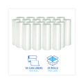 Trash Bags | Boardwalk Z4833RNKR01 16 Gallon 6 mic 24 in. x 33 in. Perforated Roll High-Density Can Liners - Natural (50 Bags/Roll, 20 Rolls/Carton) image number 5