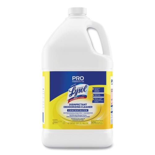 Cleaning & Janitorial Supplies | Professional LYSOL Brand 19200-99985 128 oz Disinfectant Deodorizing Cleaner Concentrate - Lemon Scent image number 0