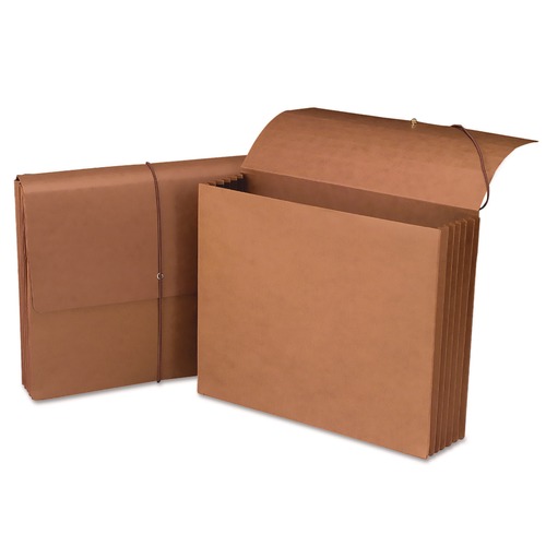 File Jackets & Sleeves | Smead 71009 5.25 in. Expansion 1 Section Elastic Cord Closure Letter Size Expanding Wallet With Elastic Cord - Redrope (10/Box) image number 0