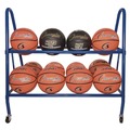 Utility Carts | Champion Sports BRC12 17.5 in. x 38 in. x 35.75 in. 132 lb Capacity Heavy-Duty Deluxe Ball Cart - Blue image number 1