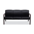 Alera ALERL2319M 65.75 in. x 26.13 in. x 33 in. Reception Lounge 3-Seat Sofa - Black/Mahogany image number 1