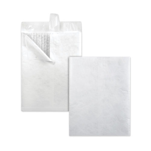 Mothers Day Sale! Save an Extra 10% off your order | Survivor QUAR7545 10 in. x 13 in. #13 1/2 Square Flap Redi-Strip Adhesive Closure Bubble Mailer of DuPont Tyvek - White (25/Box) image number 0