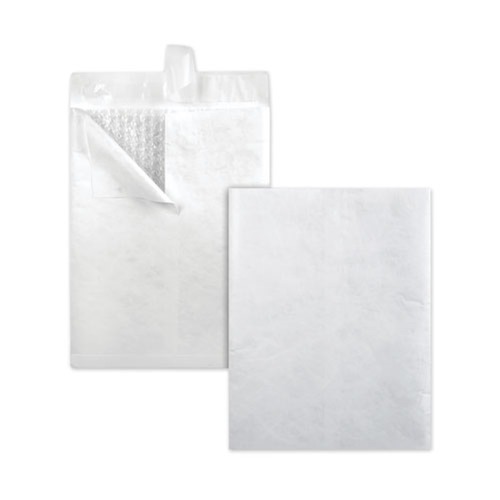 Office Jansan | Survivor QUAR7545 10 in. x 13 in. #13 1/2 Square Flap Redi-Strip Adhesive Closure Bubble Mailer of DuPont Tyvek - White (25/Box) image number 0