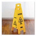 Floor Signs | Rubbermaid Commercial FG611477YEL 12 in. x 16 in. x 38 in. 4-Sided Caution Wet Floor Sign - Yellow image number 1
