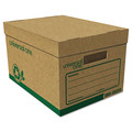 Universal 9523301 Recycled Heavy-Duty Record Storage Box - Letter, Kraft/Green (12/Carton) image number 1