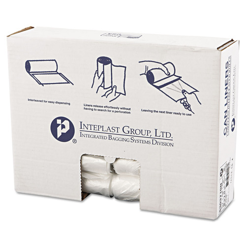 Trash Bags | Inteplast Group S303710N 30 gal. 10 microns 30 in. x 37 in. High-Density Interleaved Commercial Can Liners - Clear (25 Bags/Roll, 20 Rolls/Carton) image number 0
