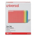Office Jansan | Universal UNV10506EE Deluxe Colored 1/3-Cut Top Tab Letter Size File Folders - Assorted (100/Box) image number 0