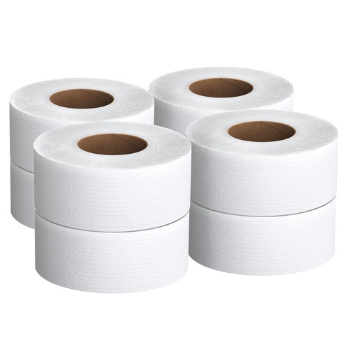 Cleaning & Janitorial Supplies | Scott 03148 3.55 in. x 1000 ft. 2-Ply Essential JRT Jumbo Roll Septic Safe Tissue - White (4 Rolls/Carton) image number 0