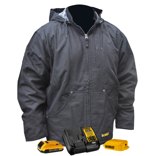 Heated Jackets | Dewalt DCHJ076D1-M 20V MAX Li-Ion Hooded Heated Jacket Kit - Medium image number 0
