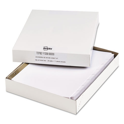  | Avery 11339 8-Tab 11.5 in. x 9.75 in. Index Dividers with White Labels (25-Set/Pack) image number 0