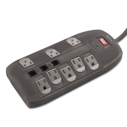 Surge Protectors | Innovera IVR71656 2160 Joules 8 Outlets, 6 ft. Cord, Surge Protector - Black image number 0