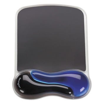 Kensington 9.37 x 13 Duo Gel Wave Mouse Pad with Wrist Rest - Blue