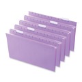  | Universal UNV14220 Deluxe Bright Color Legal Size 1/5-Cut Tab Hanging File Folders - Violet (25/Box) image number 1