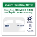 Office Jansan | Tork TC0020 14.5 in. x 17 in. Half-Fold Paper Toilet Seat Cover - White (250/Pack, 20 Packs/Carton) image number 5