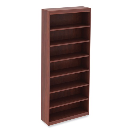 Office & Office Supplies | Alera ALEVA78436MC Valencia Series 35.63 in. x 11.81 in. x 83.86 in. 7-Shelf Square Corner Bookcase - Cherry image number 0