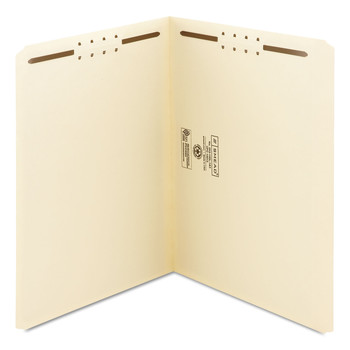 Smead Two-Fastener Folders Top Straight Tabs - Letter, Manila (50/Box)